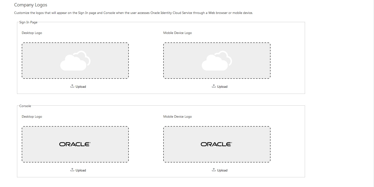 Customizing the Logo in Oracle Identity Cloud Service UI.