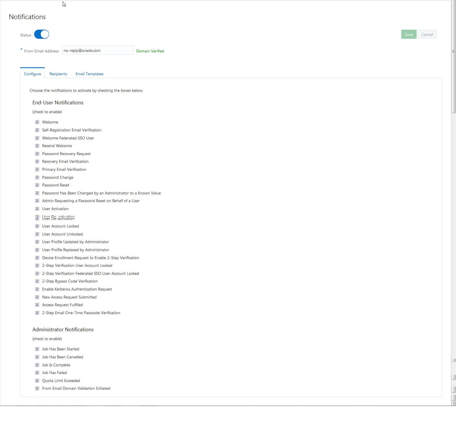 Customizing the Email Notification Message in Oracle Identity Cloud Service UI.