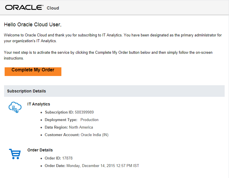 Complete My Order email