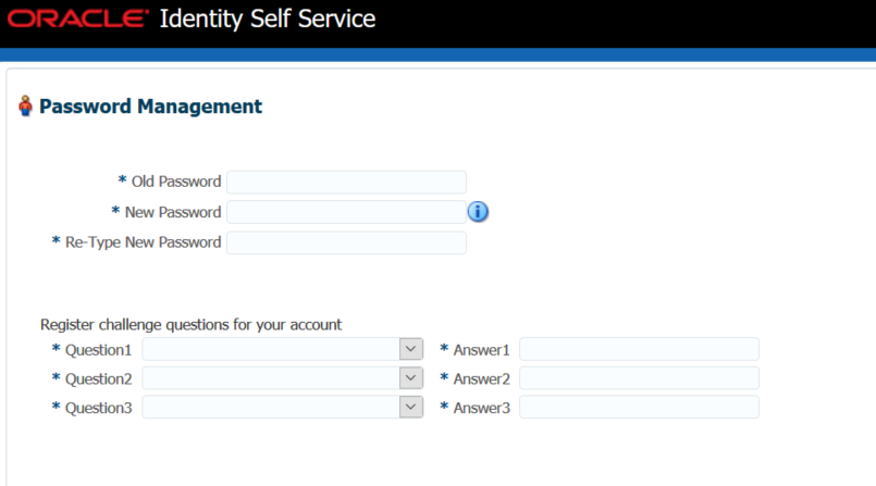 Password Management screen Password Management screen