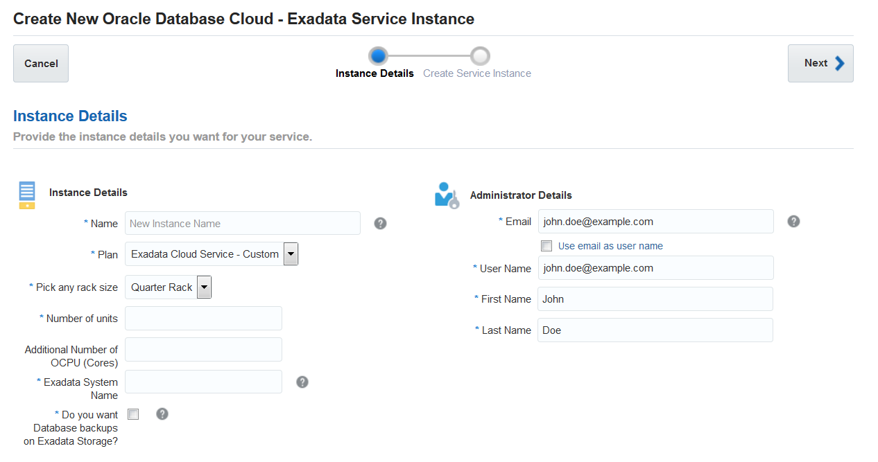 Create Service Instance Create Service Instance