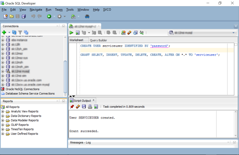 Create user account and assign roles and permissions