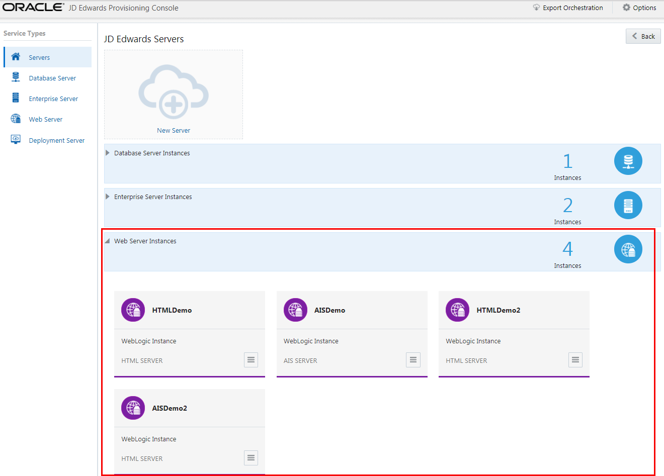 JD Edwards Servers - Web Servers