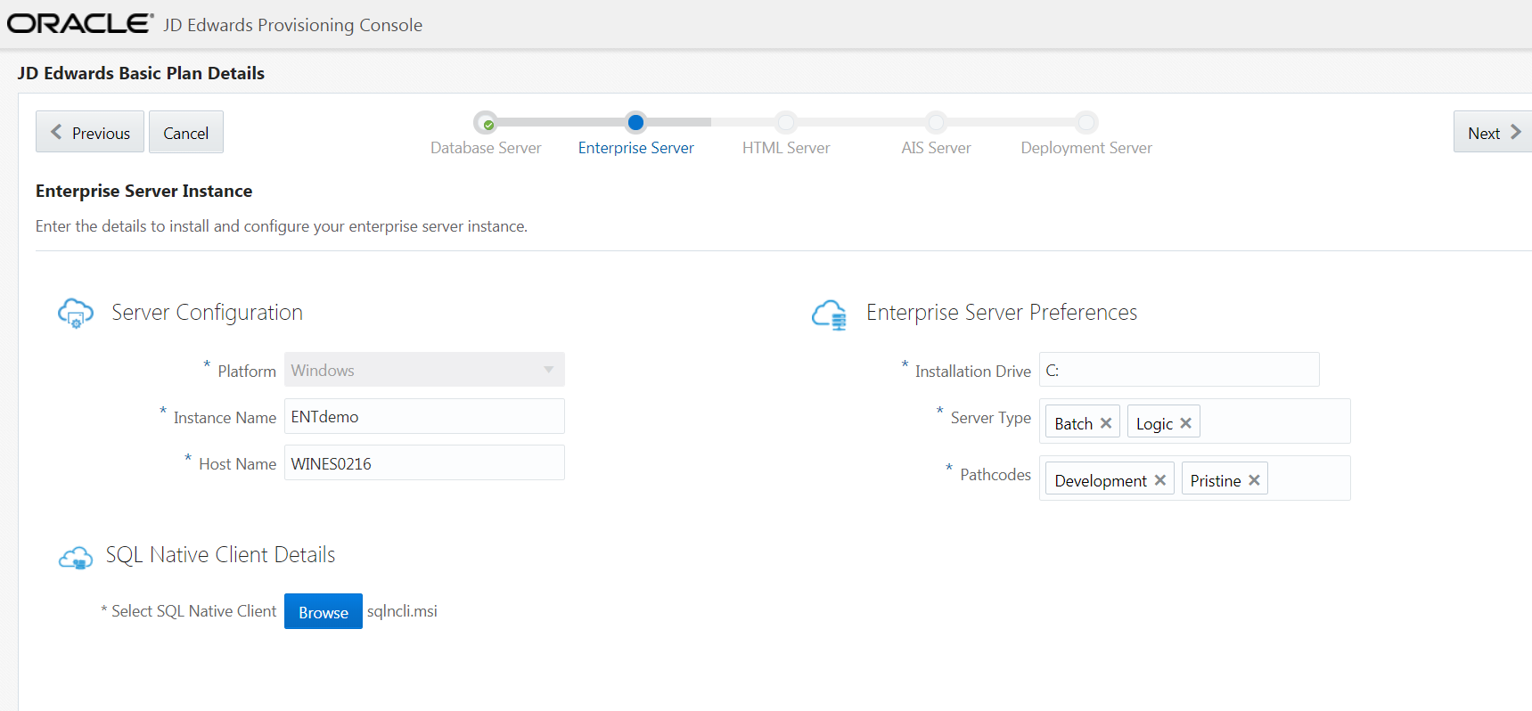 JD
                                      Edwards Enterprise Server Details
