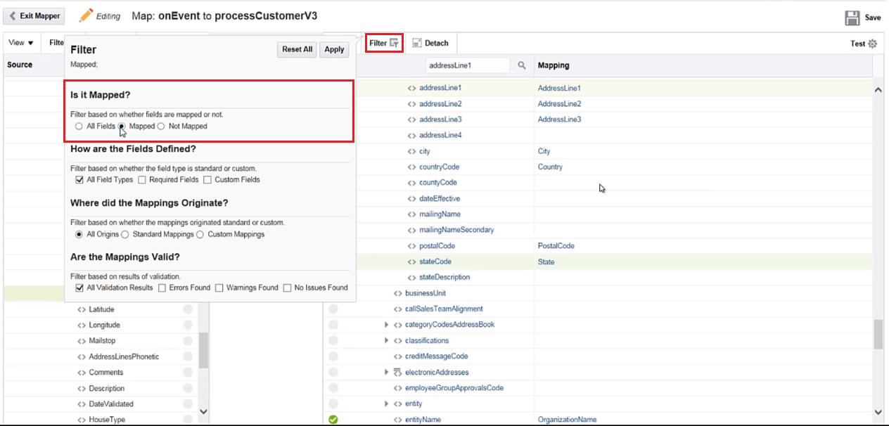 Mapping
                                  wizard