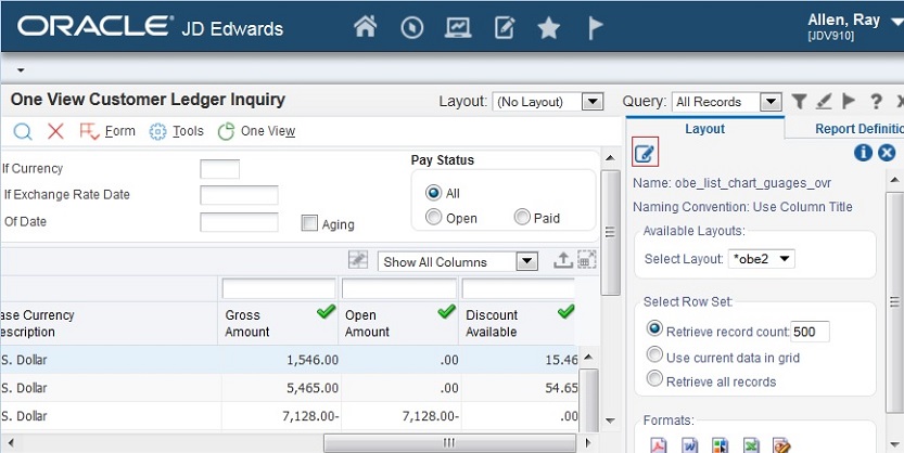 IDE Connections list