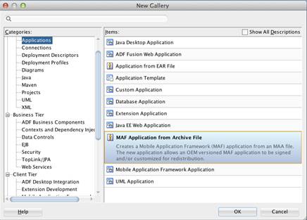 MAF Application from Archive File