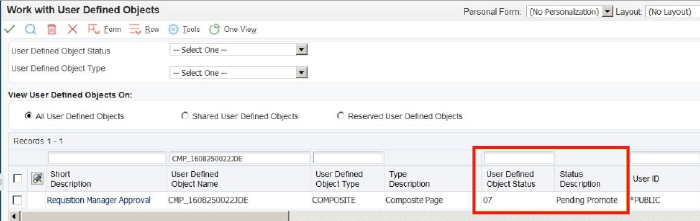 UDOs Pending Promotion