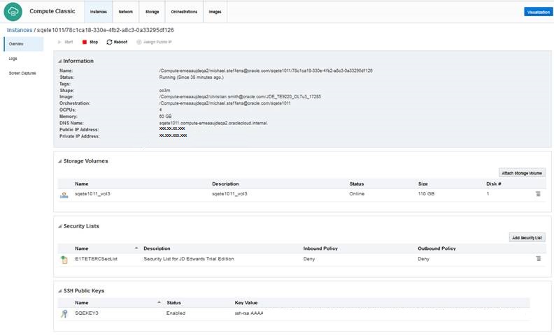 Oracle Compute Cloud Instance Creation 