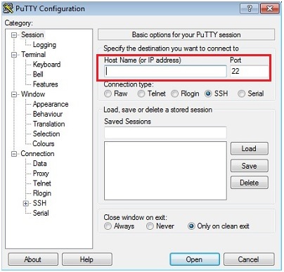 PuTTY Configuration 