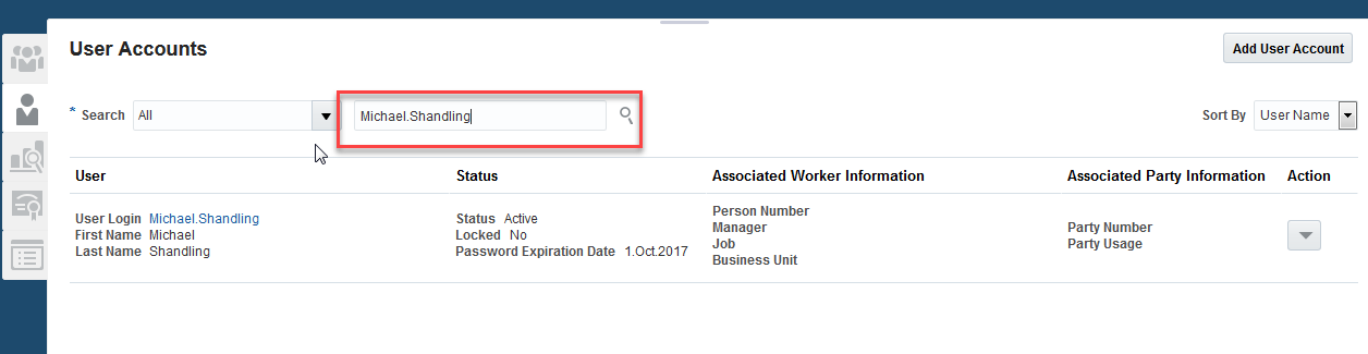 Search User Accounts
