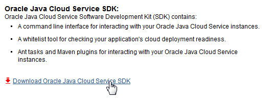 Download Oracle Java Cloud Service SDK