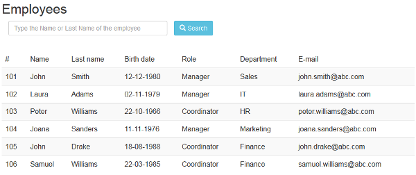 UI Employee Search