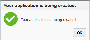 Create Application - Instance dialog box