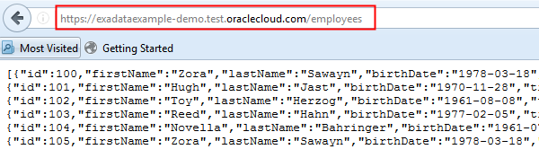 Employees REST service - request GET method