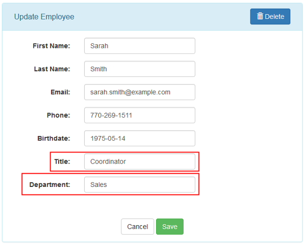 Employee client - update employee