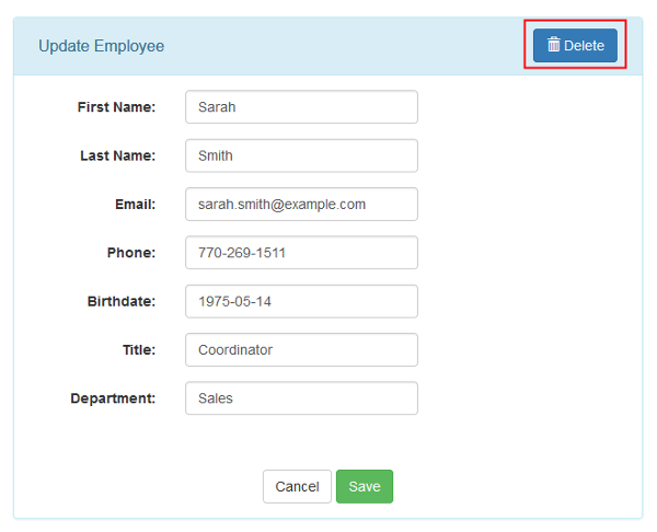 Employee client - update employee