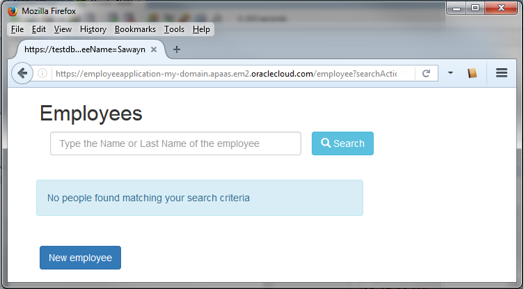 Response of the EmployeeApplication for Employees