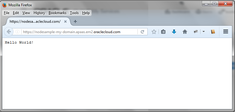 NodeSample application response