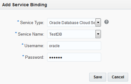 Add Service Binding dialog box