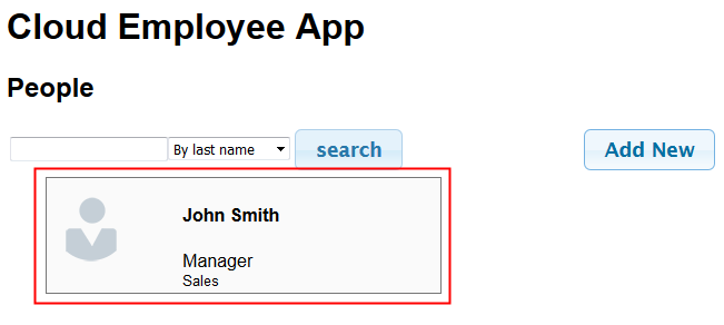 Employees client - Search page