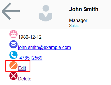 Employees client - Details page