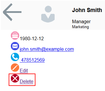 Employees client - Details page