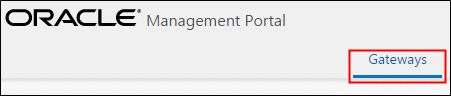 The Gateway link on the Management Portal page