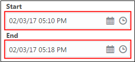 The Start and End date and time fields in the customized time range filter