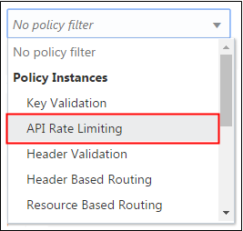 The Policy filter list