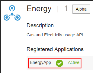 API Catalog page - Energy API