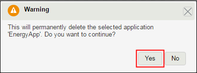 Warning delete confirmation