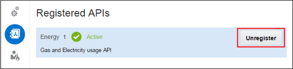 Registered APIs - Unregister