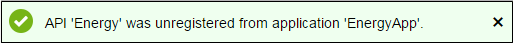 Confirmation message unregistered API