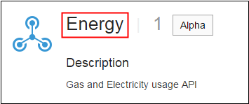 APIs page - Energy API