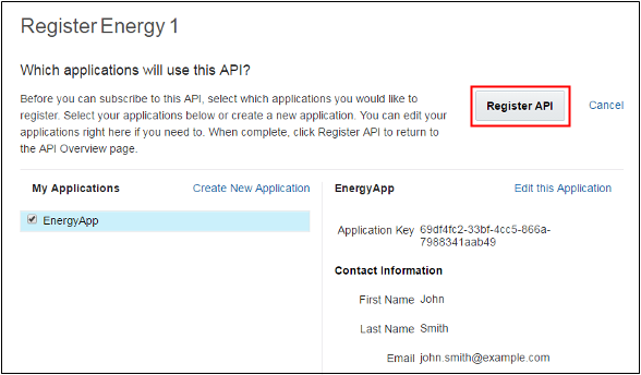 Register Energy API