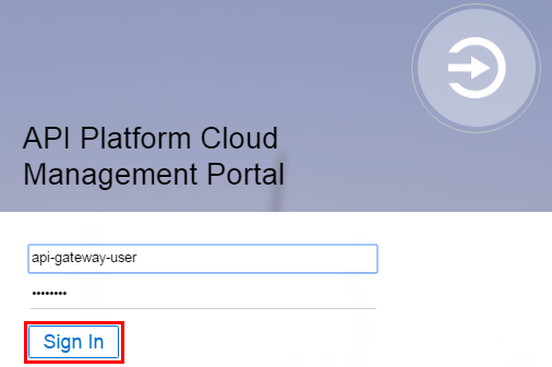 Oracle API Platform Cloud Service login page - api-gateway-user -