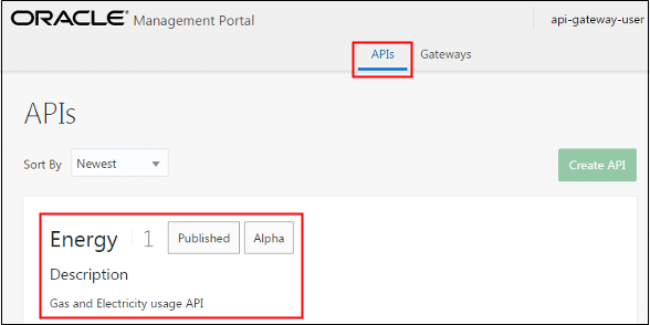 APIs page