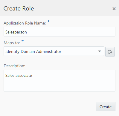 Creating and Assigning Roles in Oracle Application Builder Cloud Service