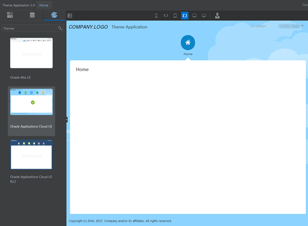 Application in Page Designer