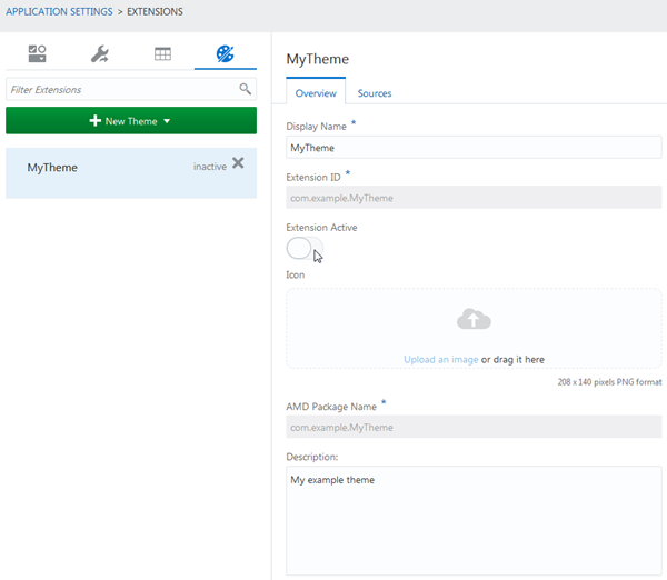 Overview tab of MyTheme page