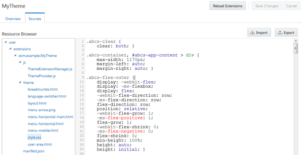 Part of style.css file