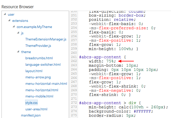Added line in style.css file