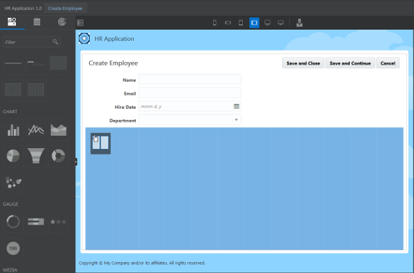 Create Employee page