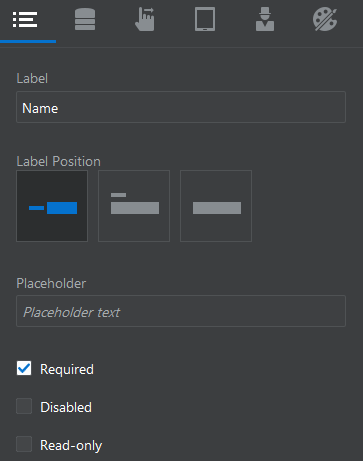 Text Field Property Inspector