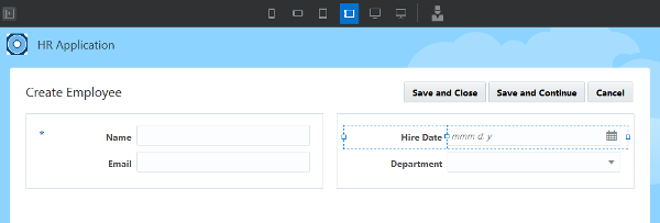 Create Employee page
