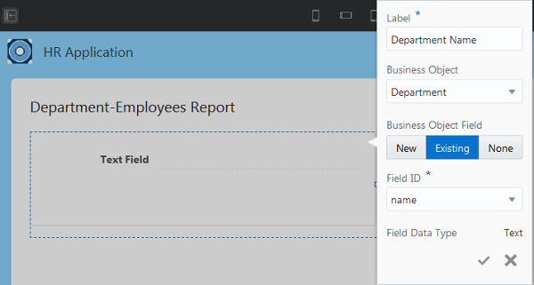 Text Field pop-up box