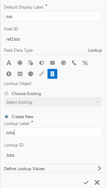 Lookup field pop-up box
