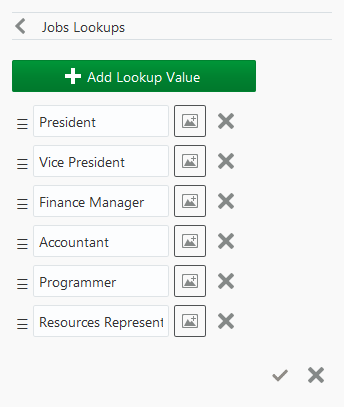 Add Lookup Value pop-up box
