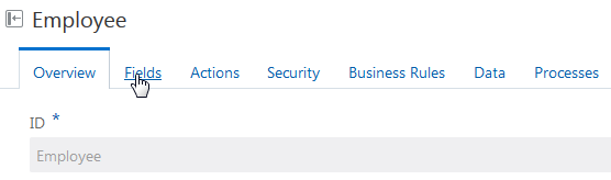 Fields tab in Data Designer